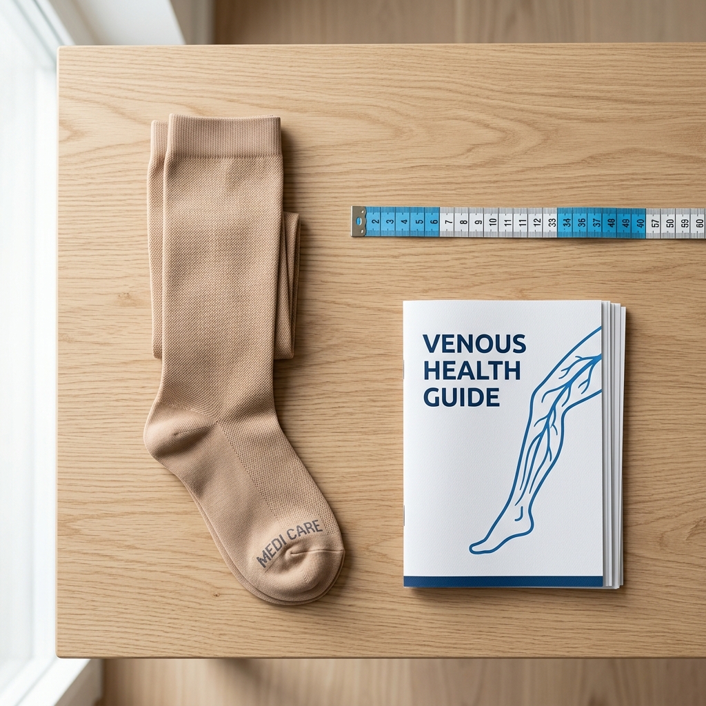 Compression stockings and guide book