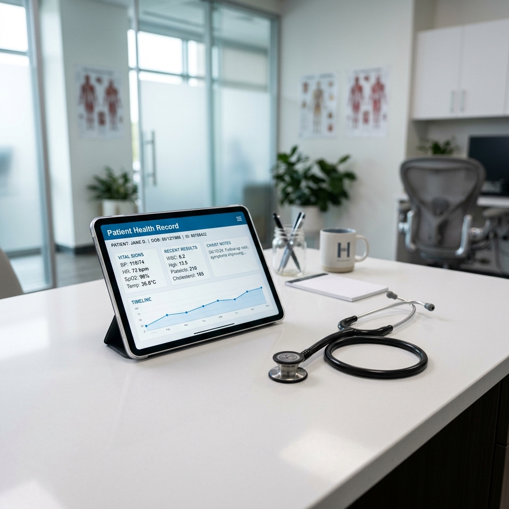 Telehealth visit on laptop