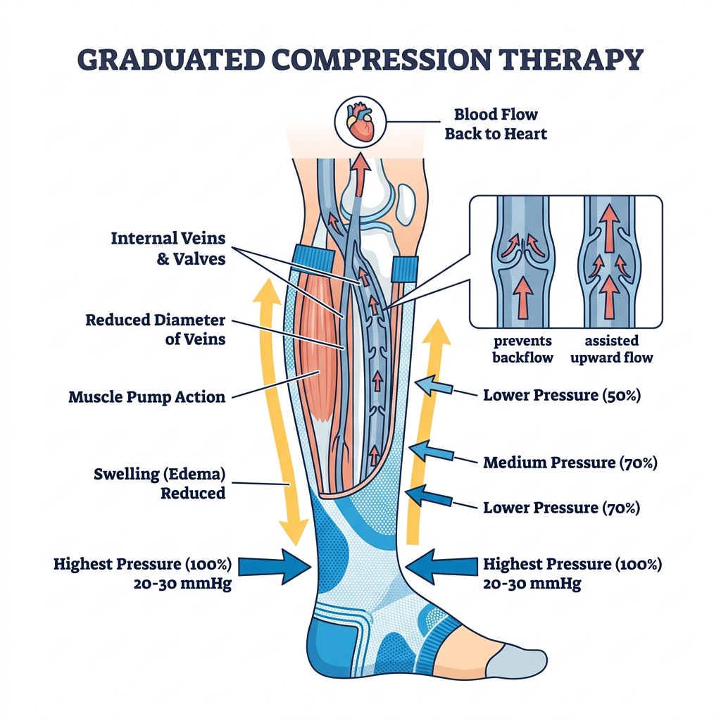 Graduated Compression Therapy for Leg Swelling